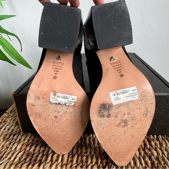Schutz Tayenne Suede Embellished Western Boots in Black 8.5 - Picture 9 of 10